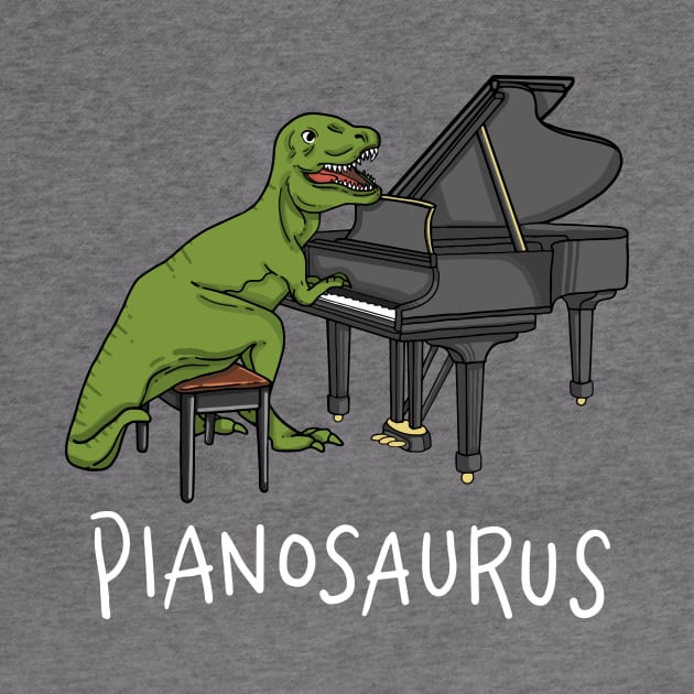 Pianosaurus - Funny Dino Shirt by Nowhereman78